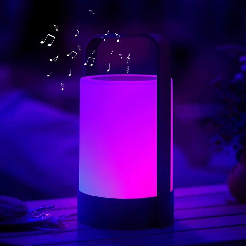 Lumisky - Lampe enceinte bluetooth sans fil gris nina