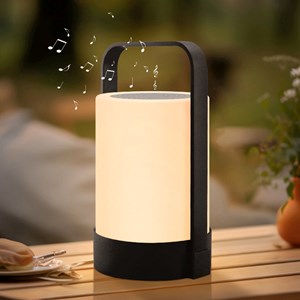 Lampe enceinte bluetooth sans fil gris nina