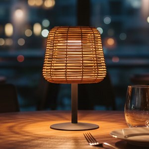 Lampe de table solaire marron boheme