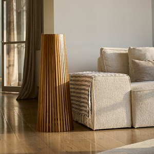 Lampadaire solaire bois tecka