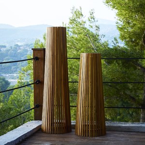 Lampadaire solaire bois tecka