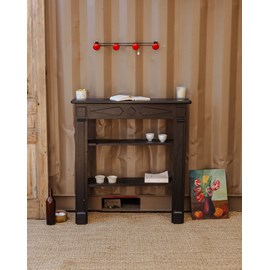 Manteau de cheminée en bois noir n°11