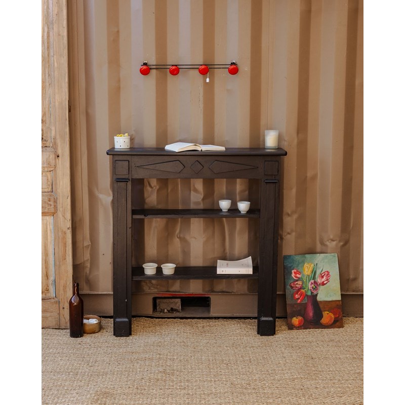 Manteau de cheminée en bois noir n°11