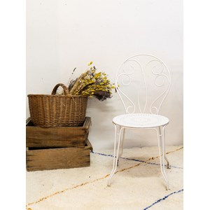 Paire de 2 chaises en métal blanc n°1170
