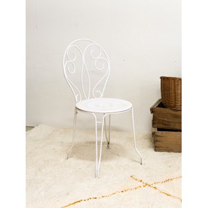 Paire de 2 chaises en métal blanc n°1170