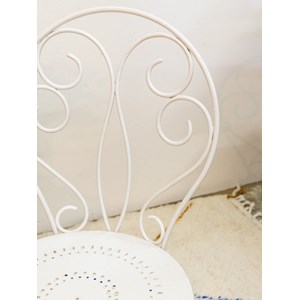 Paire de 2 chaises en métal blanc n°1170