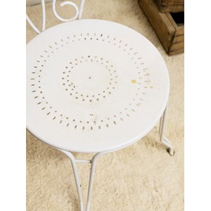 Paire de 2 chaises en métal blanc n°1170