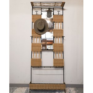Porte-manteau en osier et métal n°224