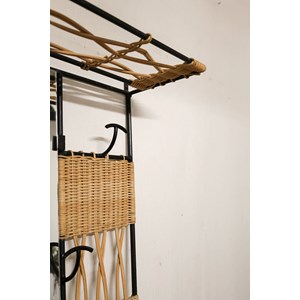 Porte-manteau en osier et métal n°224