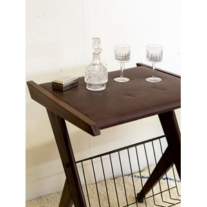 Desserte en cuir de vachette n°157