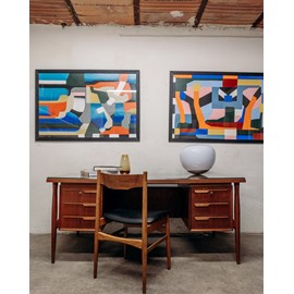 Bureau danois double face en teck n°471