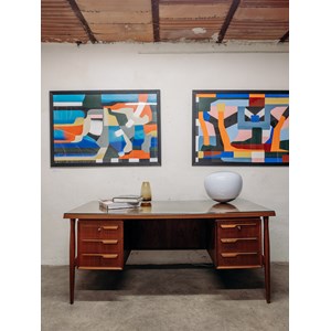 Bureau danois double face en teck n°471