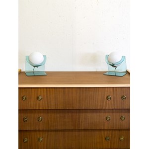 Paire de lampes à poser en verre n°605