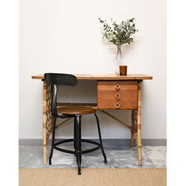 Bureau en rotin et bois louis sognot n°518