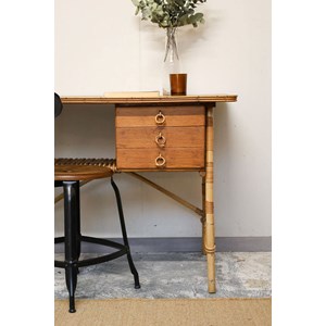 Bureau en rotin et bois louis sognot n°518