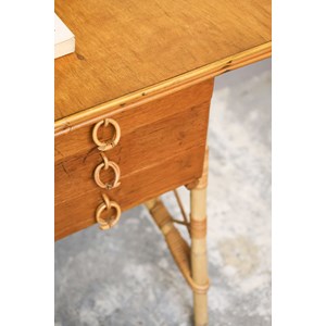 Bureau en rotin et bois louis sognot n°518