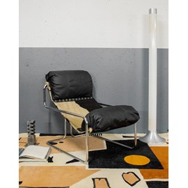 Fauteuil chromé et peau &nbsp;tucroma&nbsp; n°747