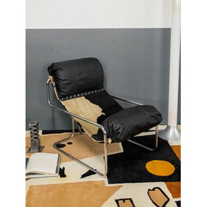 Fauteuil chromé et peau &nbsp;tucroma&nbsp; n°747