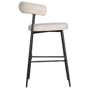 Lot de 2 tabourets de bar beiges théa