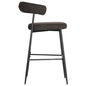 Lot de 2 tabourets de bar gris théa