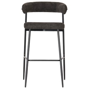 Lot de 2 tabourets de bar gris théa