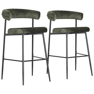 Lot de 2 tabourets de bar verts théa