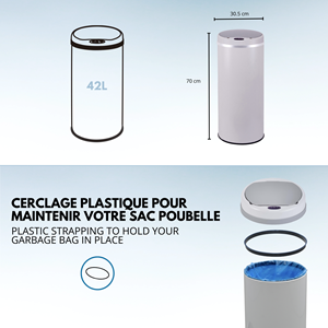 Poubelle de cuisine automatique blanc soho