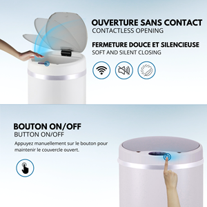 Poubelle de cuisine automatique blanc soho