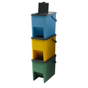 Lot de 3 poubelles empilables multicolore bergen