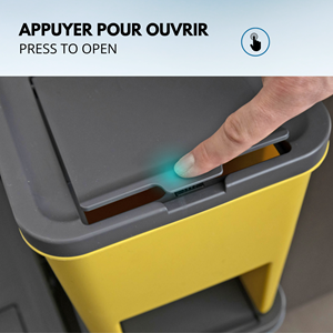 Lot de 3 poubelles empilables multicolore bergen