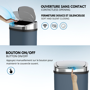 Poubelle de cuisine automatique gris majestic