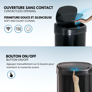 Poubelle de cuisine automatique noir majestic