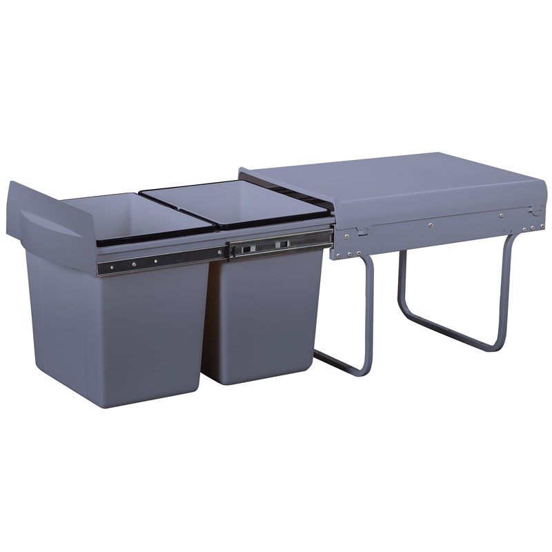 Poubelle tri sélectif encastrée gris hype