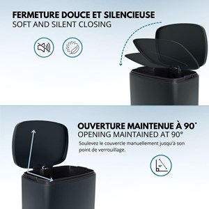 Poubelle de cuisine à pédale gris admiral