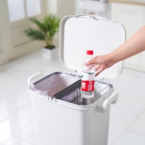 Poubelle de cuisine tri sélectif blanc valoris