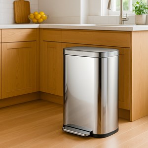 Poubelle de cuisine tri sélectif argent empire