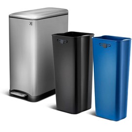 Poubelle de cuisine tri sélectif argent edge