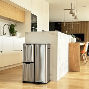 Poubelle de cuisine tri sélectif argent haja