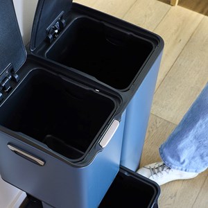 Poubelle de cuisine tri sélectif gris haja