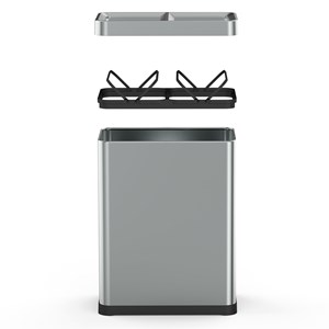 Poubelle tri sélectif open top argent tallin