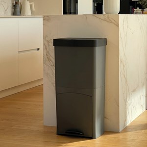 Poubelle de cuisine tri sélectif gris picea
