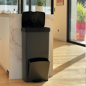 Poubelle de cuisine tri sélectif gris picea