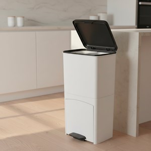 Poubelle de cuisine tri sélectif blanc picea