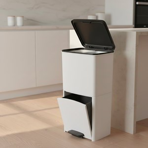 Poubelle de cuisine tri sélectif blanc picea