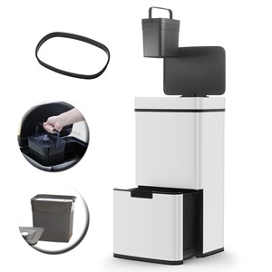 Poubelle de cuisine tri sélectif blanc narvik