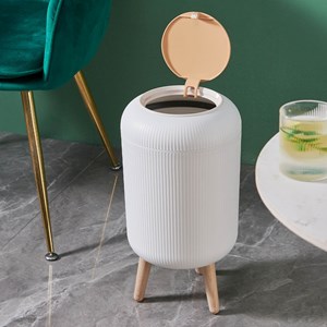 Poubelle de salle de bain push bois limo