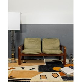 Canapé en cuir et palissandre n°113