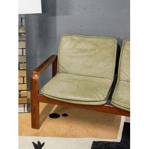 Canapé en cuir et palissandre n°113