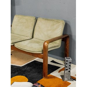 Canapé en cuir et palissandre n°113