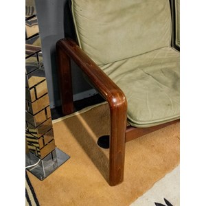 Canapé en cuir et palissandre n°113